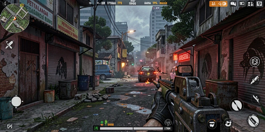Tangkapan layar menampilkan aksi seru gameplay TPS.