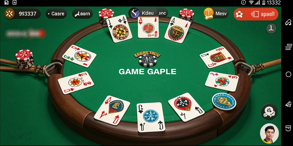 Tampilan menarik dari gameplay Gaple di aplikasi 93337.