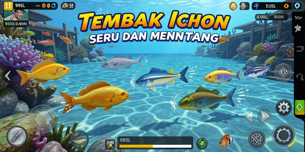 Tampilan gameplay seru dari 99SL saat menangkap ikan.
