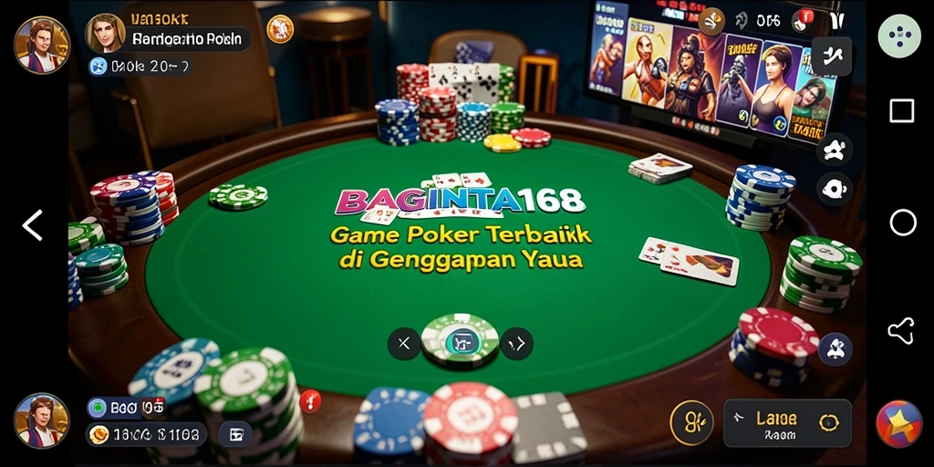 Tampilan utama gameplay BAGINTA168 dengan aksi poker yang menegangkan.