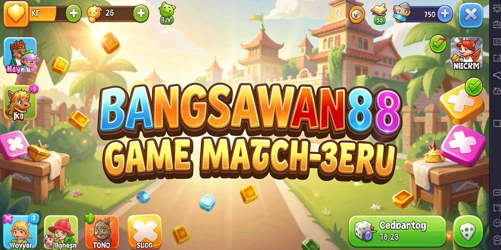Tampilan permainan BANGSAWAN88 dengan tantangan Match-3 yang seru.
