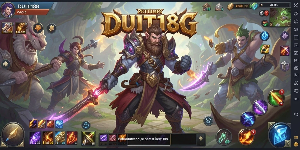 Tampilan utama gameplay ARPG DUIT188 dengan pertarungan seru.