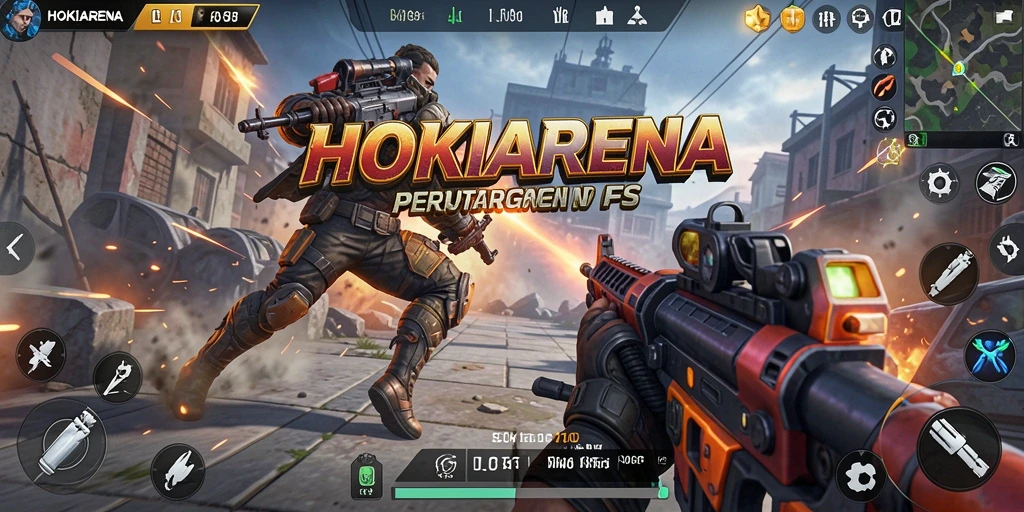 Tangkapan layar menampilkan aksi seru dalam HOKIARENA.