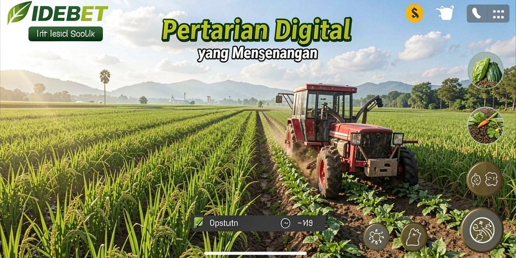 Tampilan gameplay IDEBET yang menampilkan aktivitas bertani yang seru.