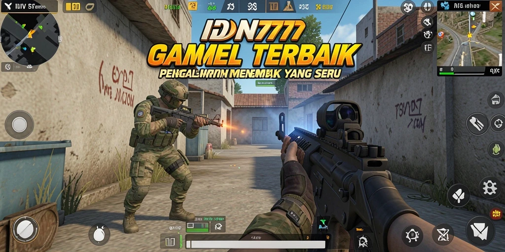 Screenshot gameplay IDN777, menunjukkan aksi menembak yang mendebarkan.