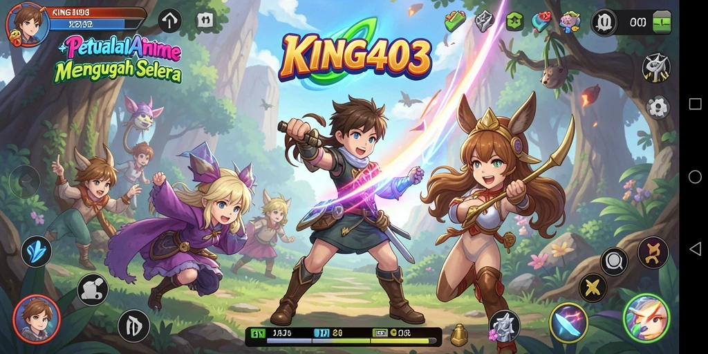 Tampilan menarik dari gameplay <strong>KING403</strong> dengan karakter Anime yang dinamis.