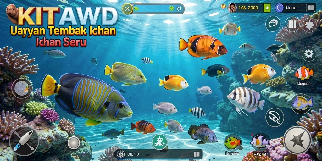 Screenshot menampilkan gameplay seru Tembak Ikan di KITAWD.