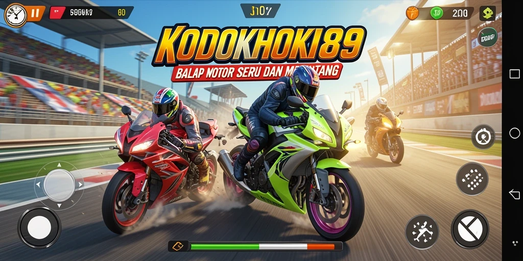 Gameplay mendebarkan di lintasan balap KODOKHOKI889.