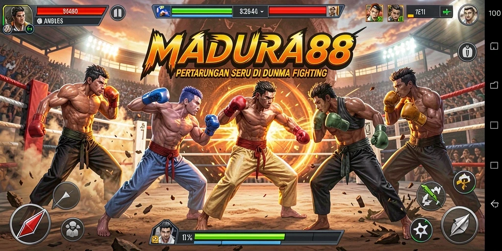 Screenshot gameplay MADURA88 yang menampilkan aksi pertarungan seru.