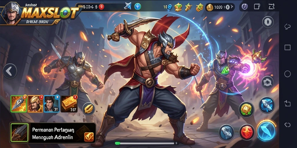 Gameplay seru MAXSLOT dengan aksi pertarungan yang mendebarkan.