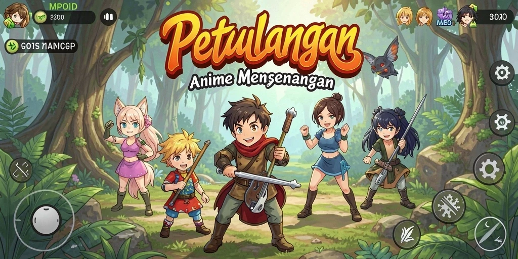 Tampilan gameplay MPOID yang menampilkan karakter Anime yang dinamis.