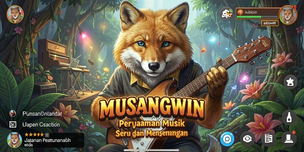 Screenshot gameplay MUSANGWIN dengan tantangan musik seru dan interaktif.