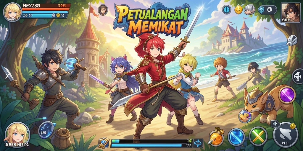 Tampilan aksi dalam gameplay anime yang mengasyikkan di NEX288.