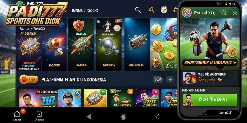 Tampilan antarmuka PADI777 dengan opsi taruhan olahraga.
