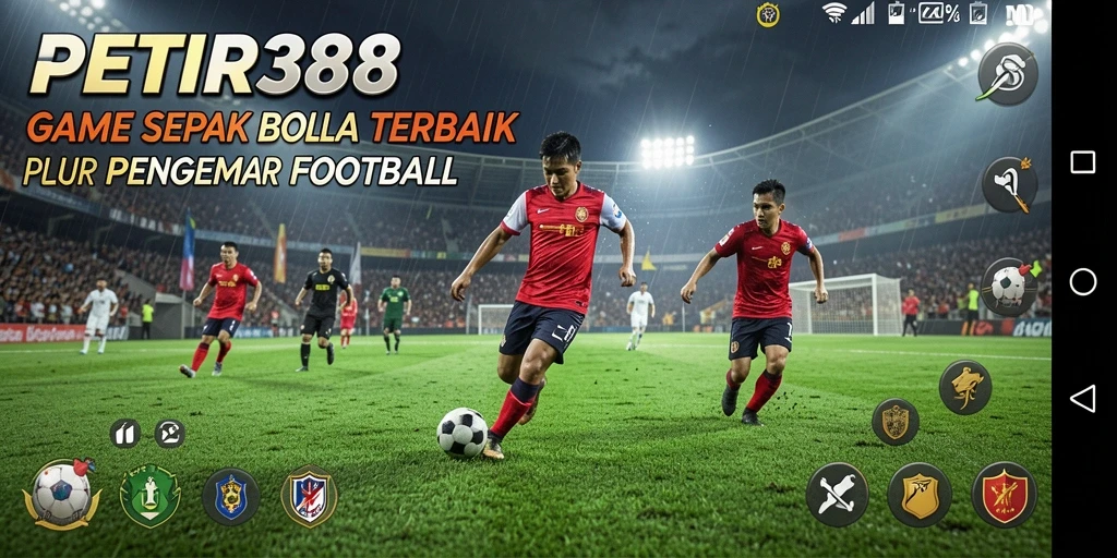 Screenshot utama dari gameplay PETIR388 yang menampilkan aksi seru di lapangan.