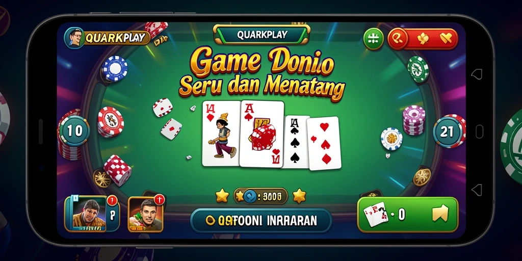 Gameplay Domino seru dengan grafis menarik dan antarmuka yang ramah pengguna.