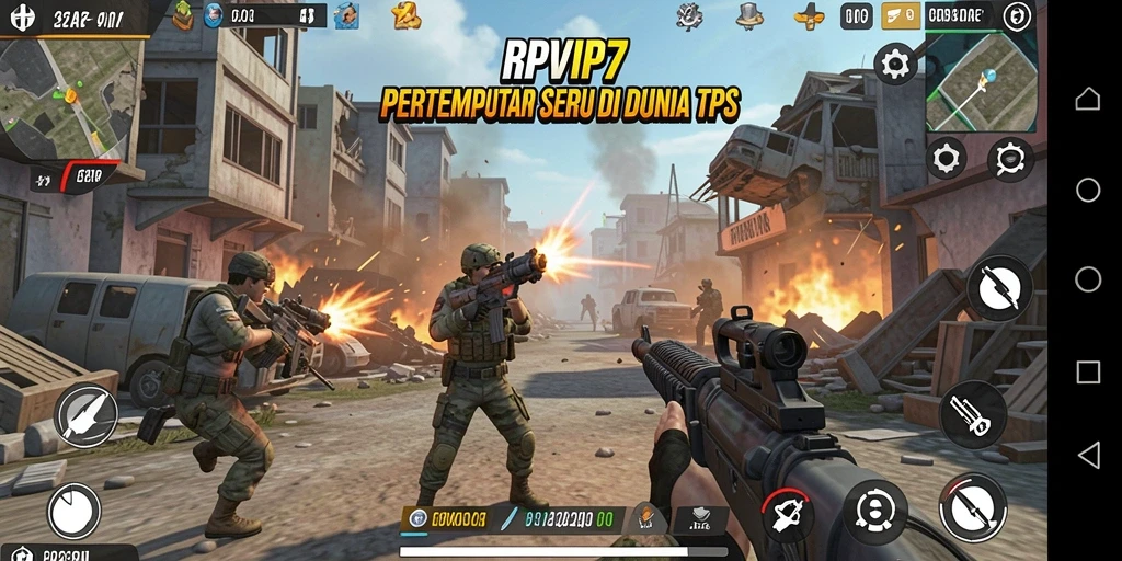 Gameplay seru RPVIP7 dalam pertempuran TPS.