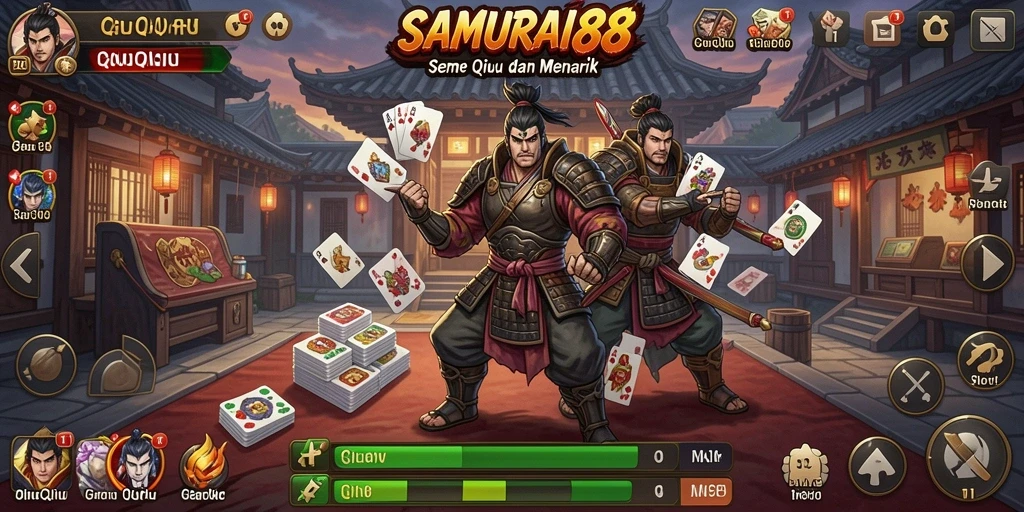 Tampilan menarik dari gameplay QiuQiu di SAMURAI88.