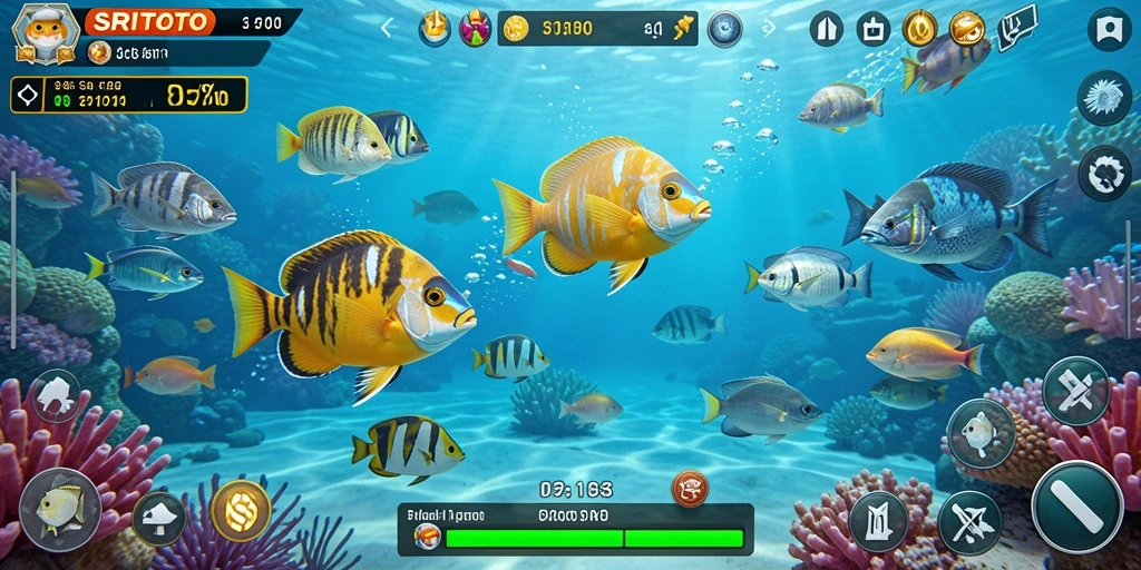 Screenshot SRITOTO menampilkan momen seru menangkap ikan di laut.