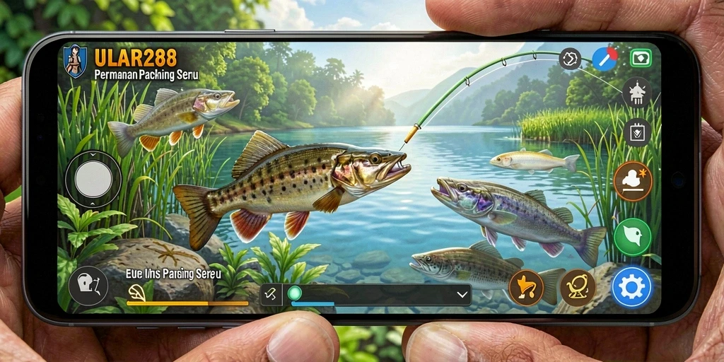 Gameplay mendalam dan seru di ULAR288 dengan beragam ikan dan alat pancing.