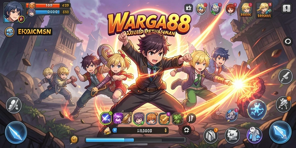 Gameplay WARGA88 yang penuh aksi dengan karakter Anime menarik.