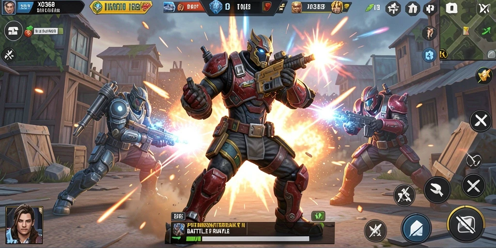 Screenshot gameplay XO368 menampilkan aksi seru Battle Royale.